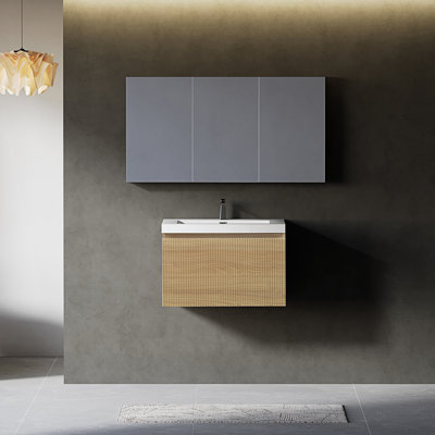 Meuble-lavabo mural flottant avec lavabo