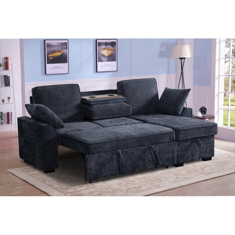 Multi - Functional Sectional Sofa Ensemble Featuring a Removable Cup Holder Tray, Storage - Integrated Chaise and Adjustable Backrests