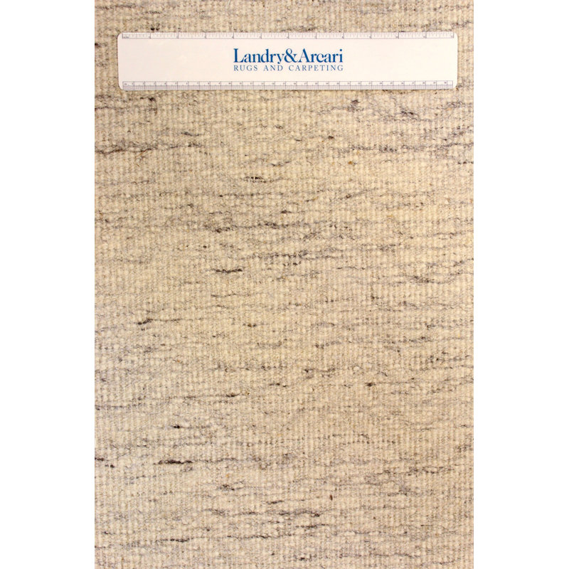 Tapis ivoire en laine à chevrons fait à la main 8 pi 4 po x 10 pi