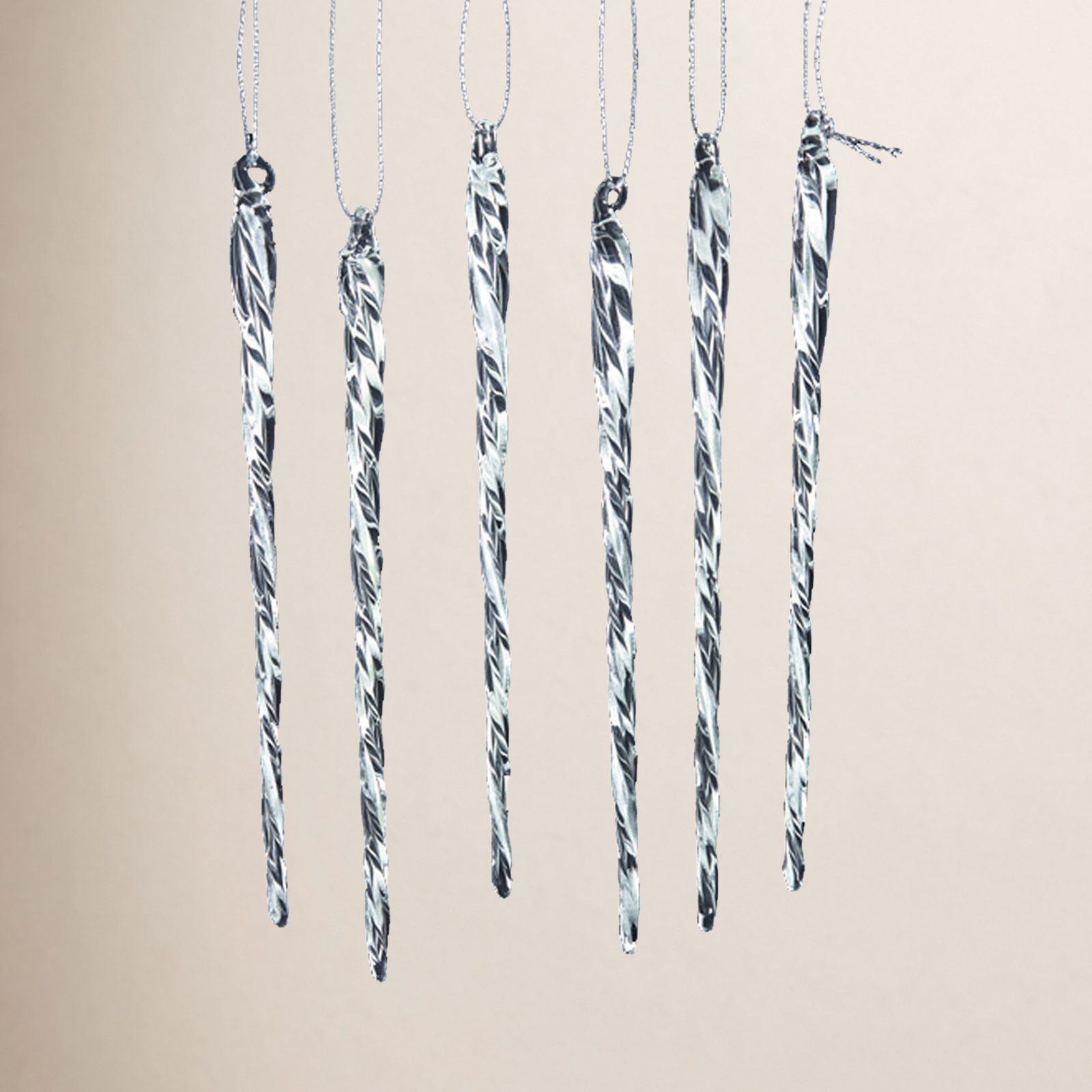 24 Piece Glow-in-the-Dark Icicle Holiday Shaped Ornament Set
