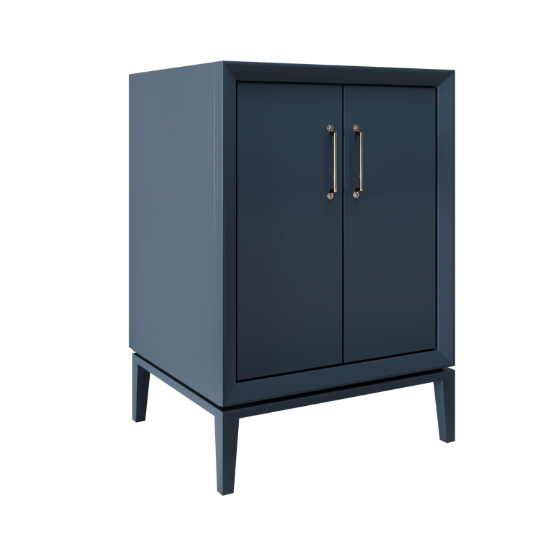 Alexandra Single Bath Vanity, Hague Blue, Satin Nickel, 24"