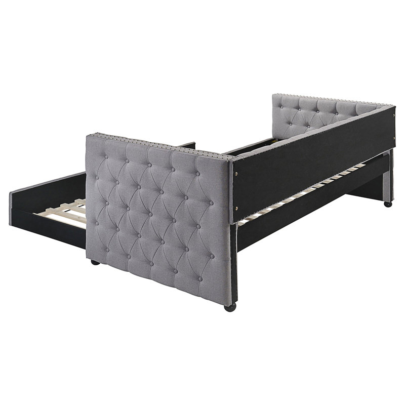Cross Creek Grey Upholstered  Daybed With Trundle
