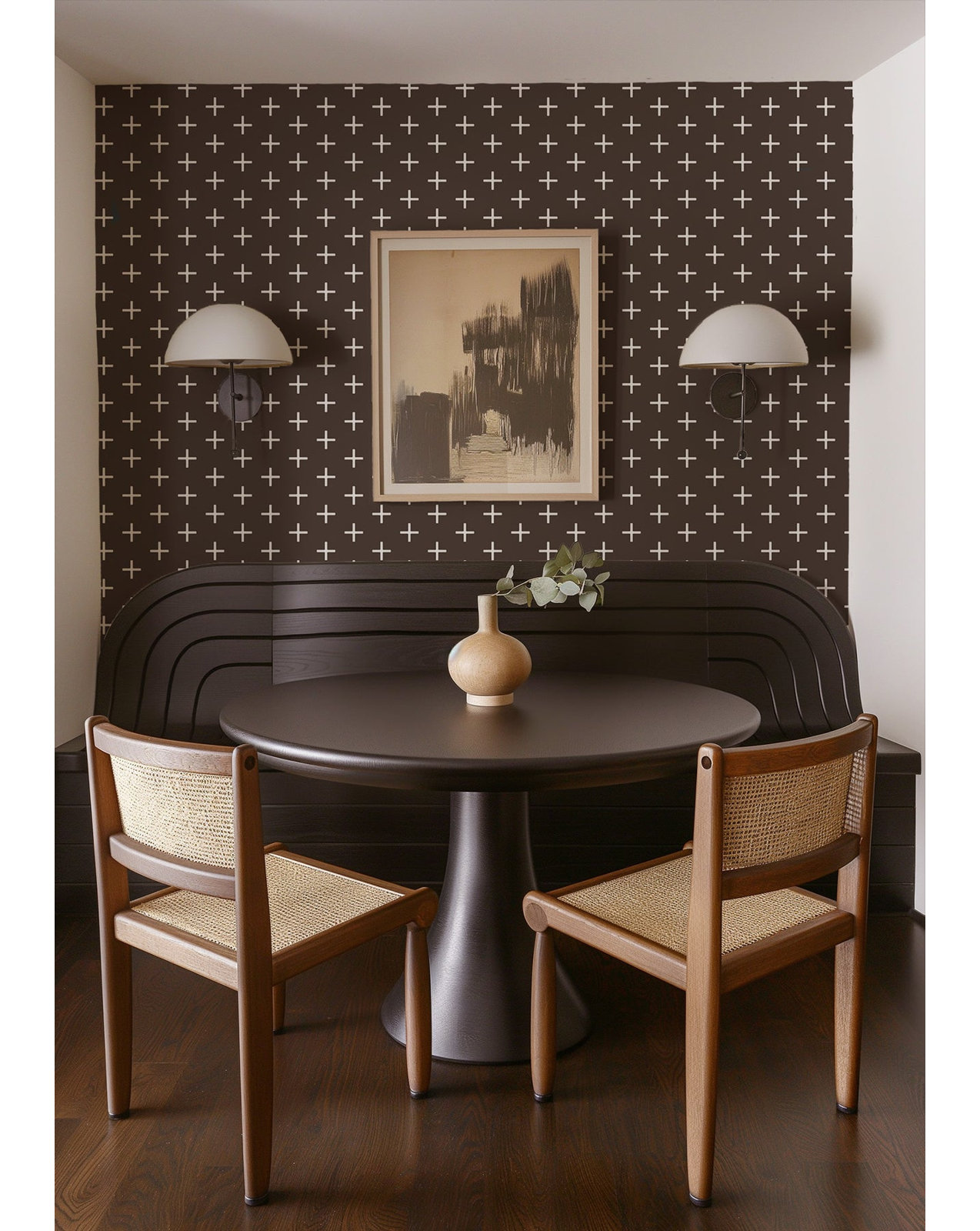 Mrs Paranjape Papers Mrs Paranjape Self-Adhesive Wallpaper, Jet Black Reverse, Faux Grasscloth, Non-pasted