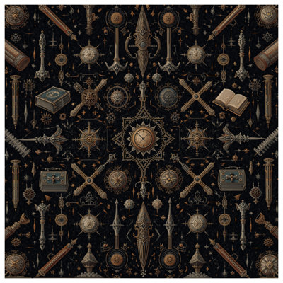Tapisserie murale Steampunk Compass Motifs - décoration murale Steampunk