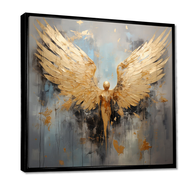 «Angel Angel Radiance», H 36 po x l 36 po, Cadre flottant noir