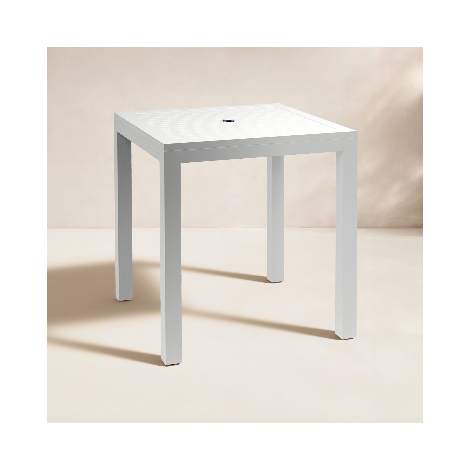 Poinsettia 36'' Outdoor Dining Table, Satin White, 41"H x 36"W x 36"W