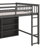 Jimmya Loft Bed with 8 Open Storage Shelves and Built-in Ladder-1494766841-1494766842