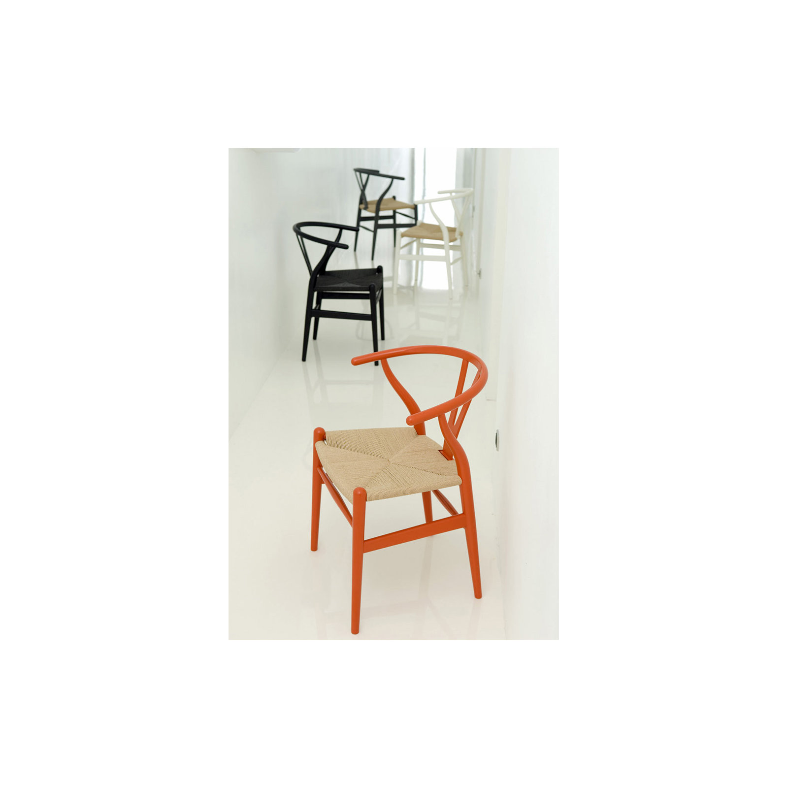 Baruti Wooden Wicker Dining Chair, Orange/Beige