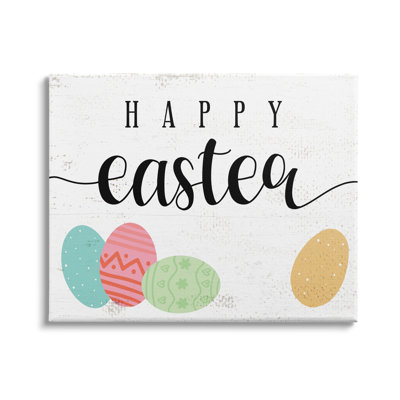 " Happy Easter Greeting Fun Pattern Spring Holiday Eggs " by Daphne Polselli