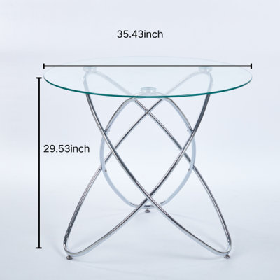 Rectangular Steel and Glass Dining Table