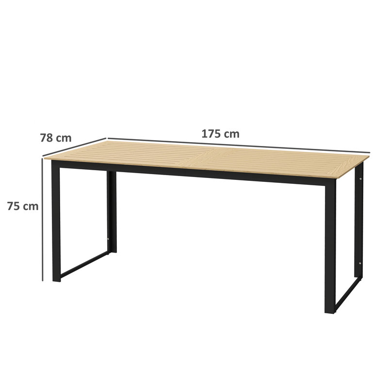 Rectangular 6 - Person Outdoor Table, 75cm H x 78cm W x 175cm D