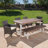 Lebo 6 - Person Acacia Solid Wood Patio Dining Set Rectangular Table-1005820996