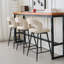 Swivel Upholstered Bar Stool with Iron Frame-449524776