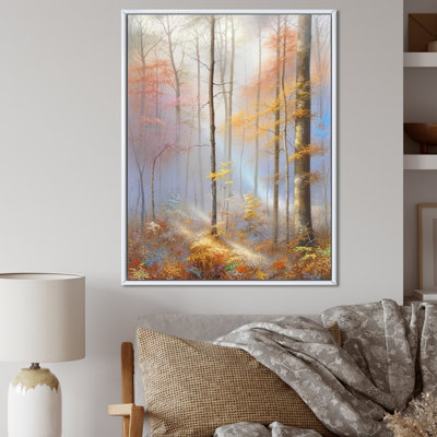 «Gentle Pastel Evening Glow Through Forest Trees», reproduction sur toile