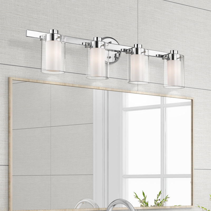Barre d'éclairage de salle de bain 4 lumières Armantas, Chrome poli