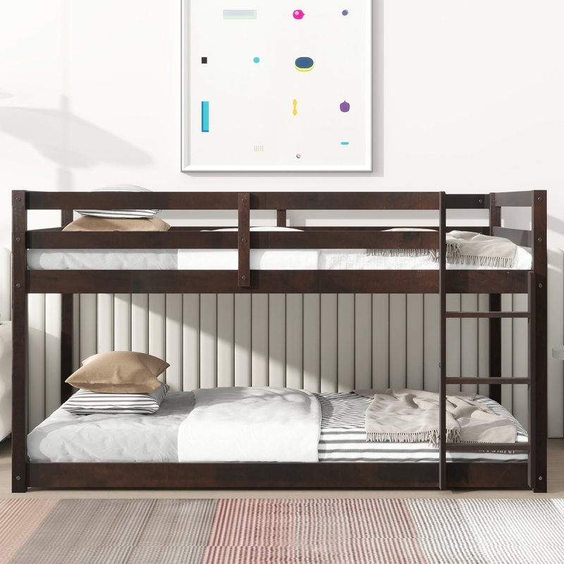 Lit simple au-dessus d'un lit mezzanine - Fabrication en bois d'hévéa pour l'organisation de la chambre à coucher Fabrication solide avec une durabilité et une stabilité améliorées