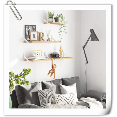 Halima 3 Piece Wood Bracket Shelf
