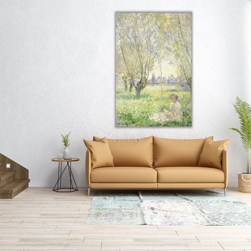 Femme assise sous les saules, 1880, reproduction d'art sur toile, H 18 po x l 12 po