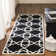 Rodgers Hand Woven Flat Weave Wool/Cotton Geometric Rug in Ivory/Black
