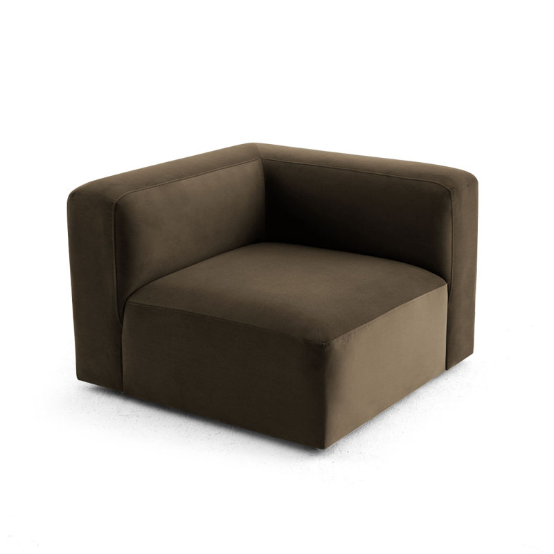Fauteuil d'angle simple pour canapé modulaire convertible, Chocolat