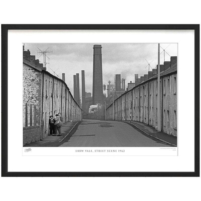 Ebbw Vale, Street Scene 1962 1 Piece Single Picture Frame Wall Art, 45cm H x 60cm W x 2.3cm D