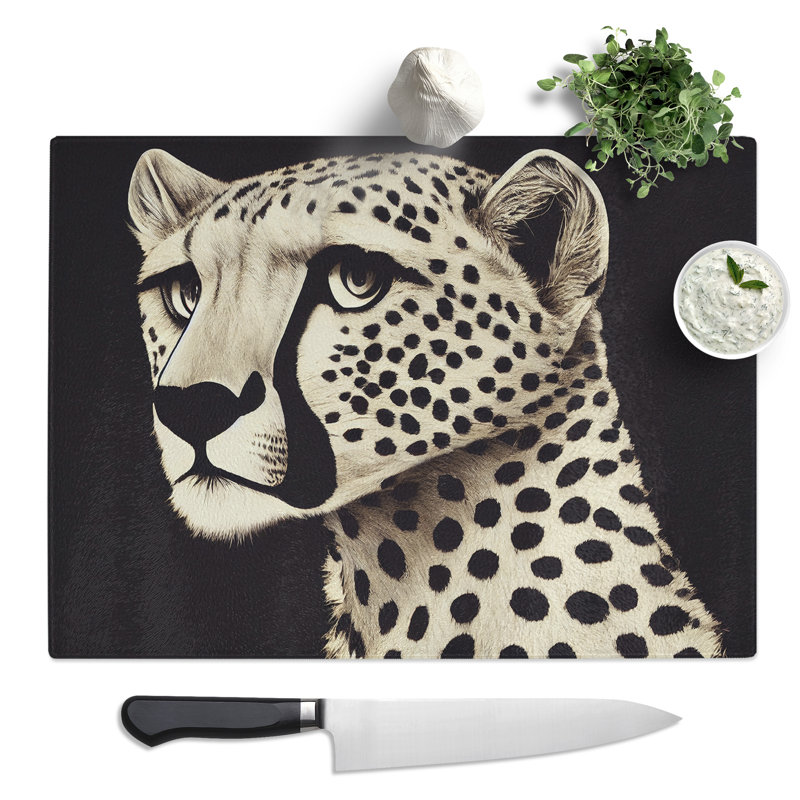 Delicious Cheetah  Glass Chopping Board
