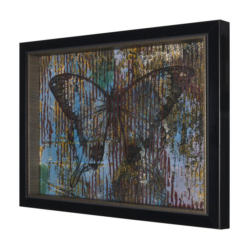 Reproduction d'art encadrée à la main, Papillon III, 21.5" H x 16.5" W