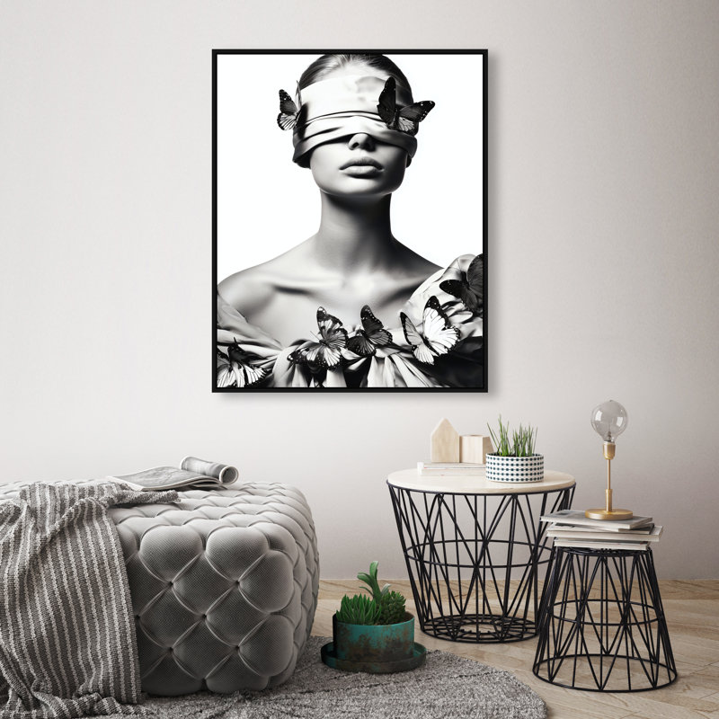 Silent Visionary II Graphic Art Canvas, 16"H x 20"W, Black Floater Frame