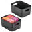 Metal Storage Bin with Handles for Kitchen and Pantry Organization - Set of 2 - Black