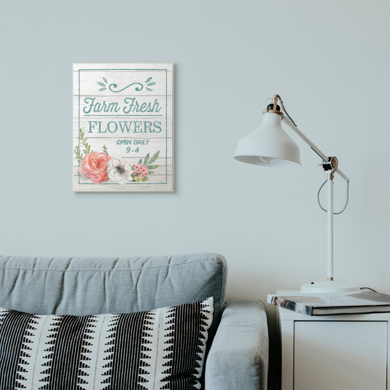 « farm freshed fleurs rustique », impression, Plaque en bois, H 13 po x l 19 po x P 0,5 po