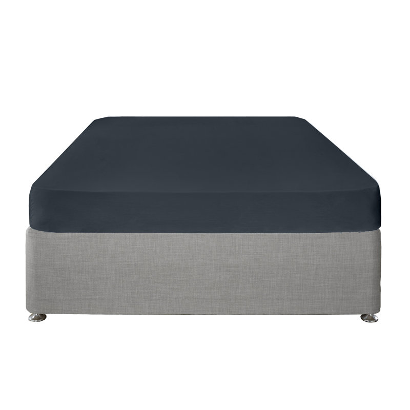 Ivka Plain Weave / Muslin Fitted Sheet, Double (4'6), Navy