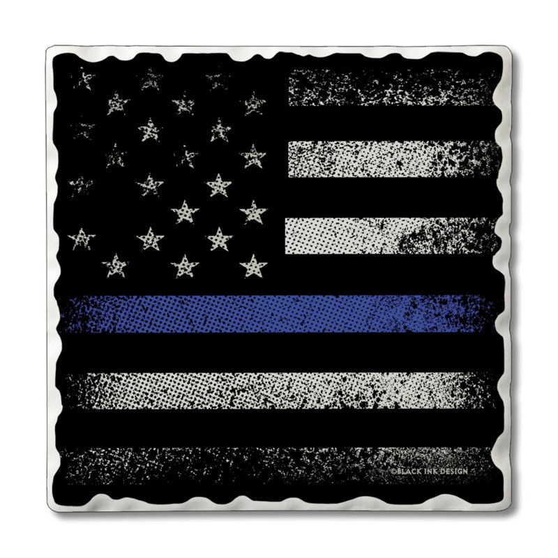 Paquet de 4 sous-verres Blue Line Flag