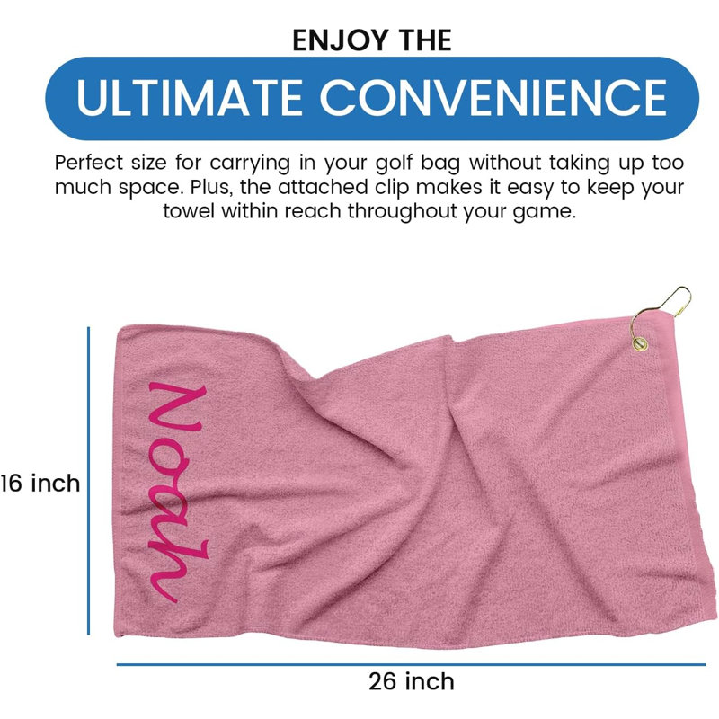 Cotton Embroidered Golf Towels Kitchen Towel, Light Pink, Yes