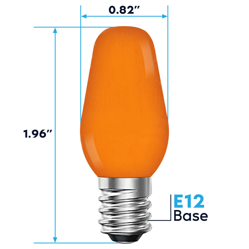 0,5 W, ampoule DEL à intensité variable C7 DEL, base, Orange