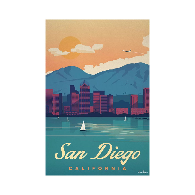 San Diego by IdeaStorm Studios - Wrapped Canvas Print, 20.32 cm H x 30.48 cm W