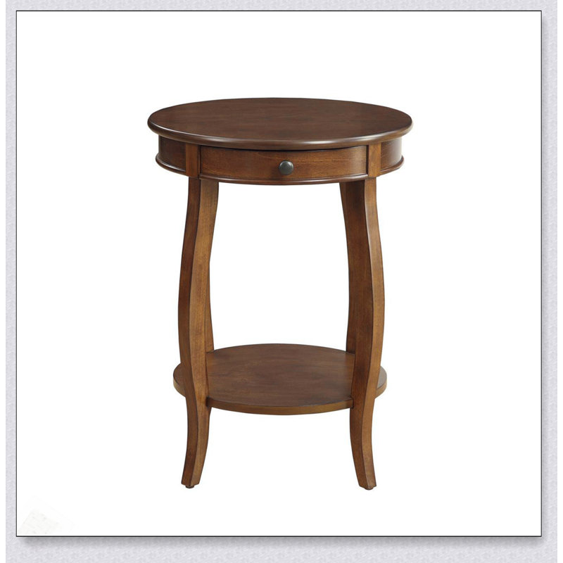 Table d'appoint ronde avec 1 tiroir et rangement ouvert, pour plus d'élégance et d'organisation dans n'importe quelle pièce