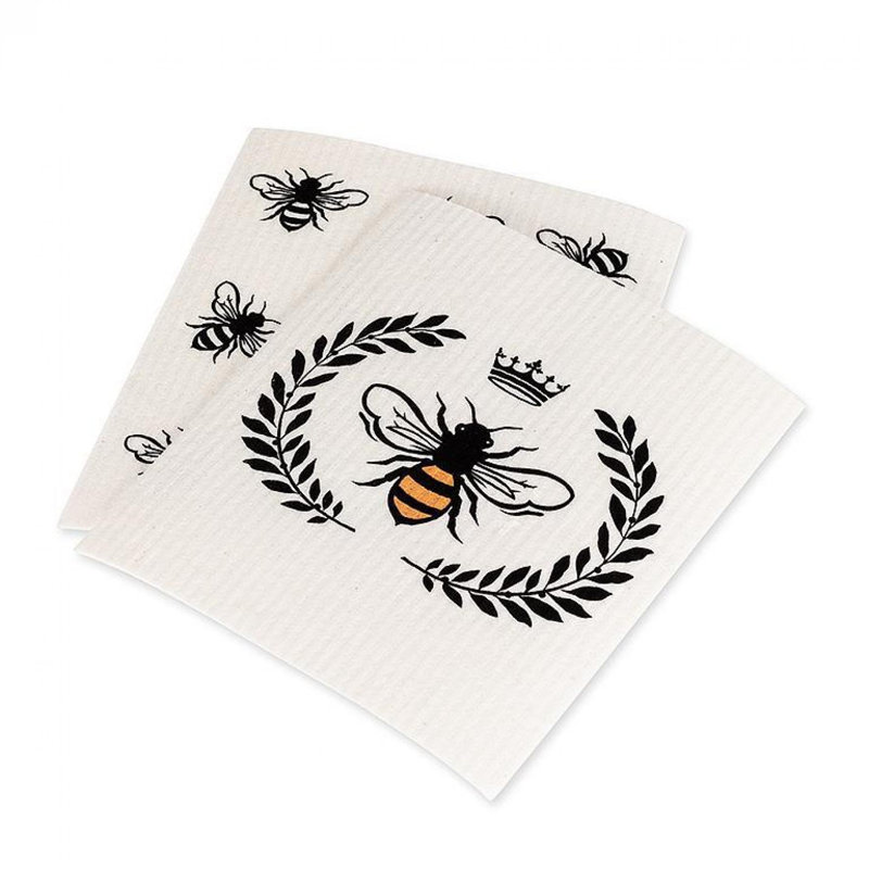 Set Of 2 Bee In Crest Dishcloth