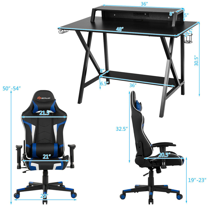 Bureau d'écriture, bleu