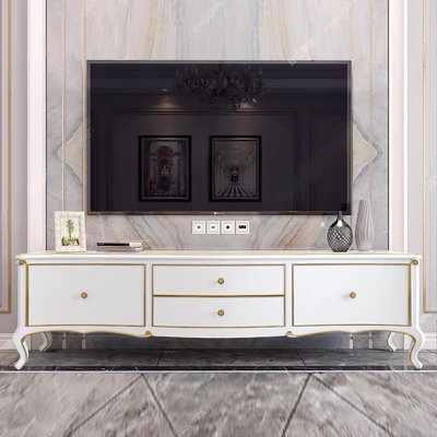 An elegant white TV cabinet