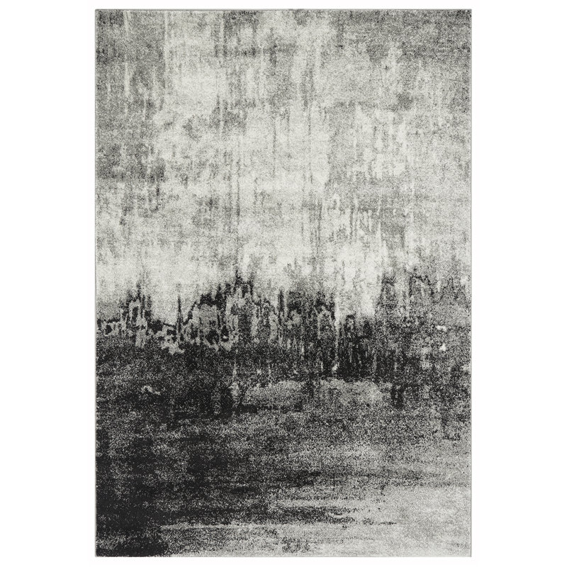Ruddie Textured Distressed Polypropylene Area Rug - Artistic Living & Dining Room, Rectangle 160 x 230 cm