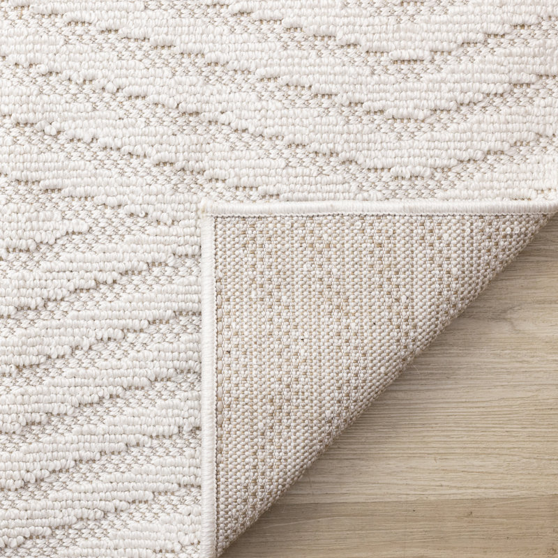 Tapis blanc Cano Intricate, Rectangle 7 pi 10 po x 10 pi 6 po