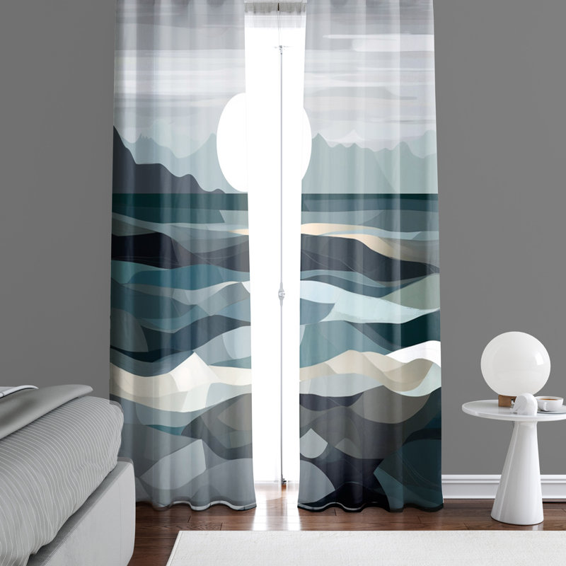 Paire de rideaux semi-transparents Cletus, L 40 po x L 52 po