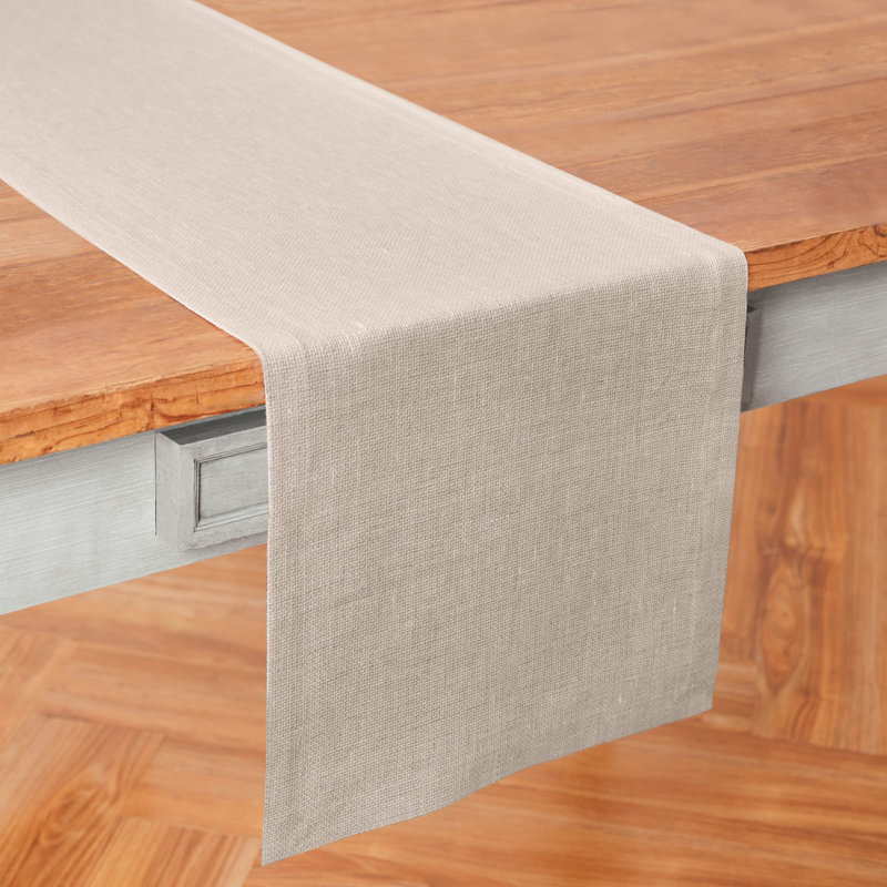 Malta Solid Linen Table Runner, 72" x 14"