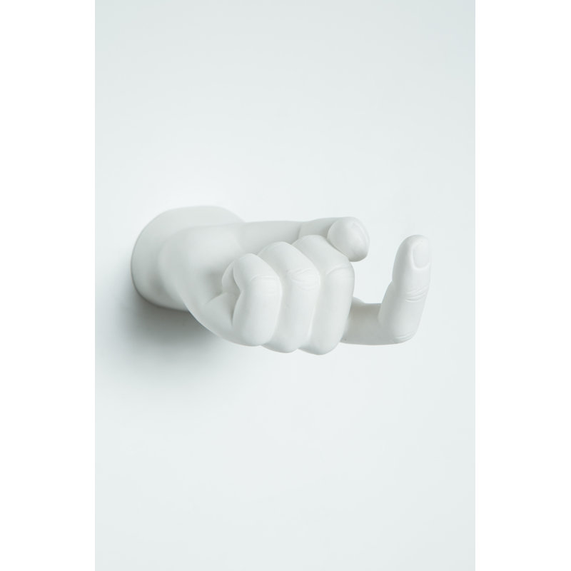 White Come Here Hand Wall Mount - 7.5" long