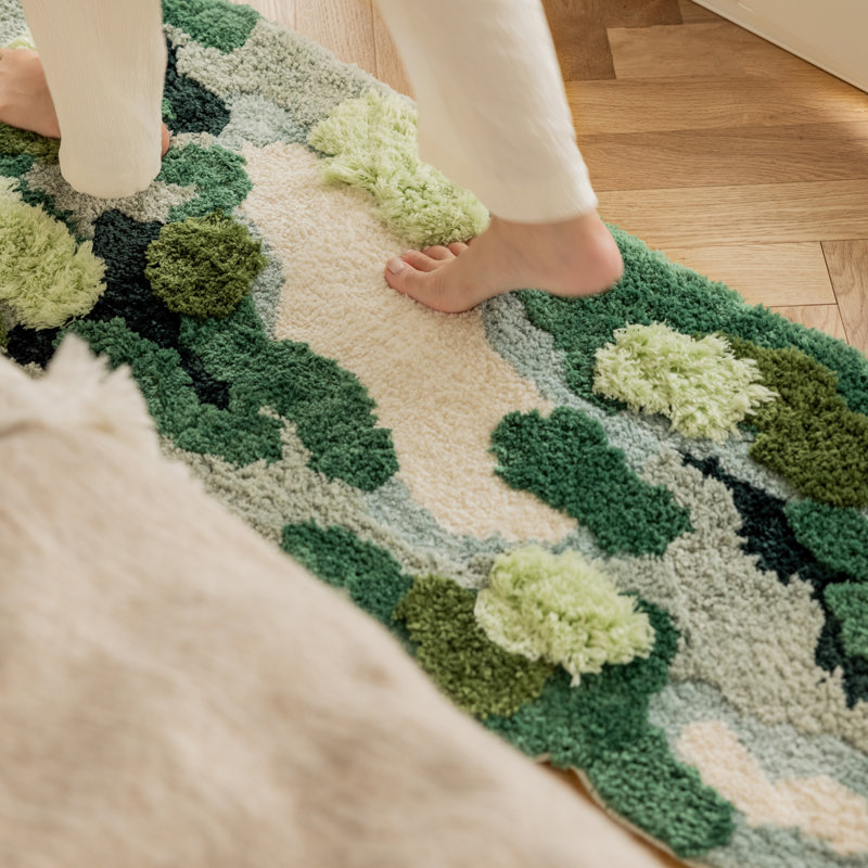Tapis de salle de bain Aesthetic, Vert abstrait