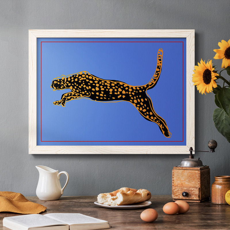 «The Wild Leopard I», reproduction d'art sur toile simple, Cadre blanc, H 18 po x l 26 po x P 1,5 po