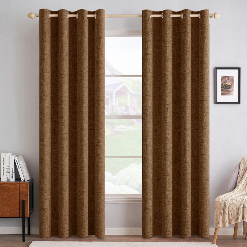 Rideaux 100% lin occultant (2 panneaux), Gris, L 52 po x L 108 po