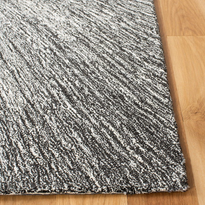 Charcoal and Grey Hand Tufted Wool 8' x 10' Rug