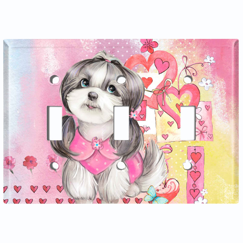 Plaque murale mignonne avec interrupteur à bascule papillon à 3 bandes