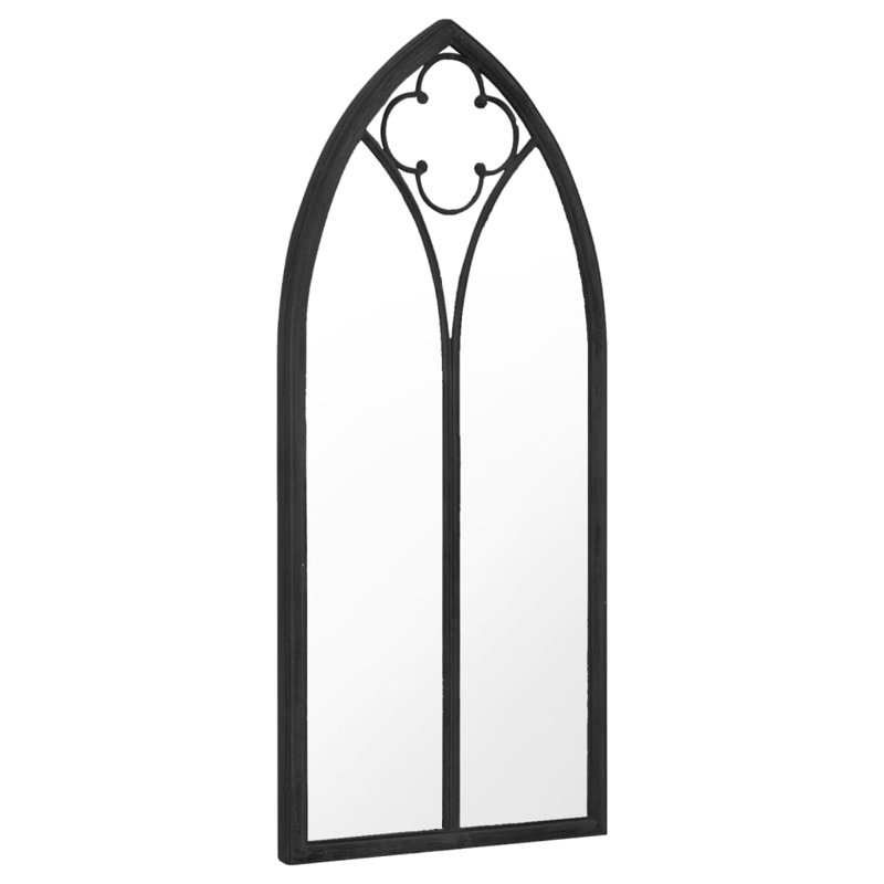 Junien Metal Flat Wall Mirror, Black, 100cm H x 45cm W